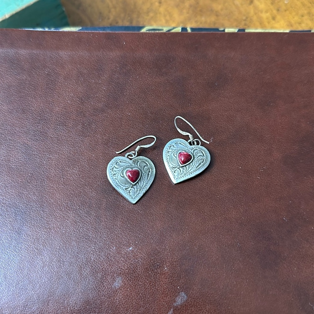 Native American silver dnagle earrings